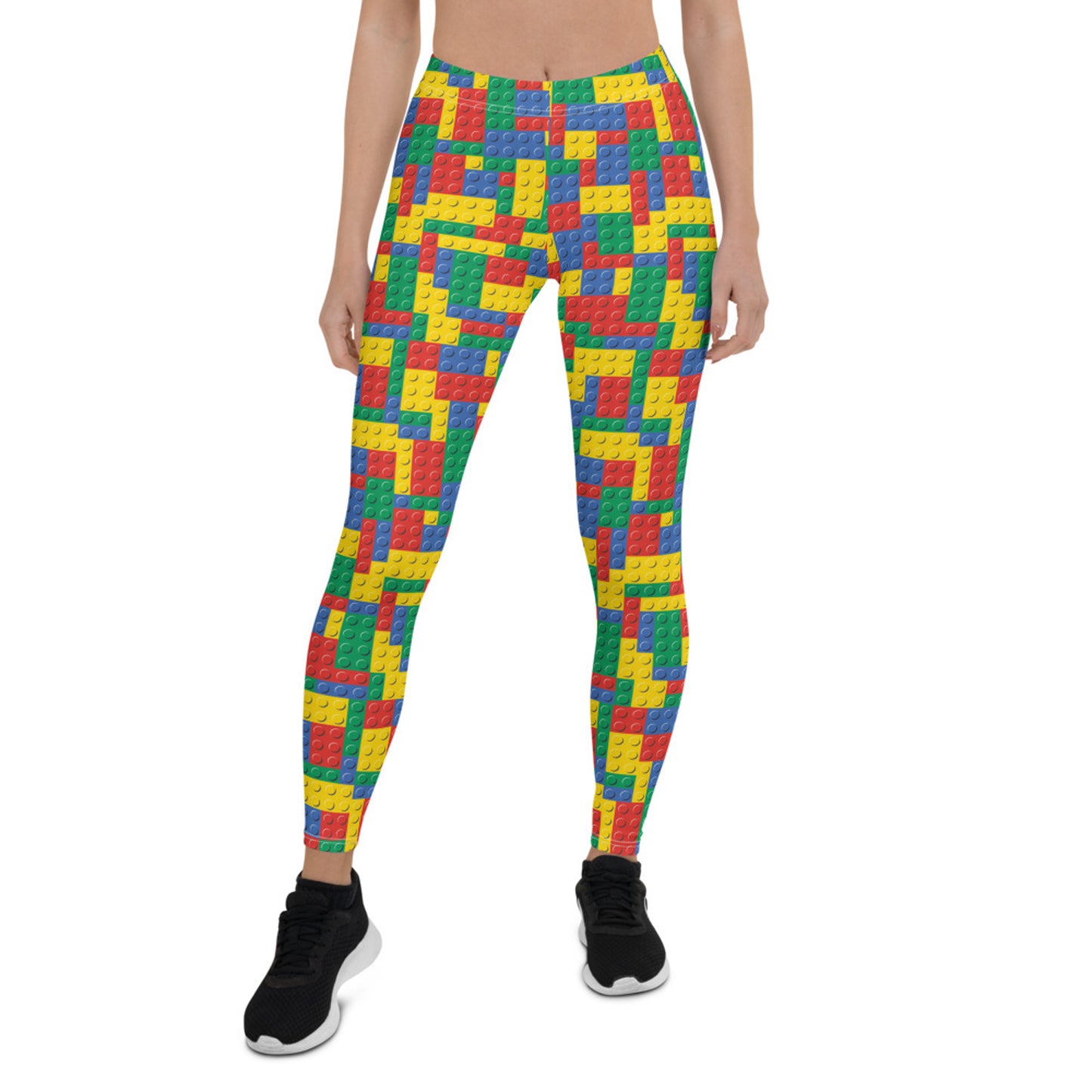 Womens Colorful Building Blocks Leggings - Stylemz