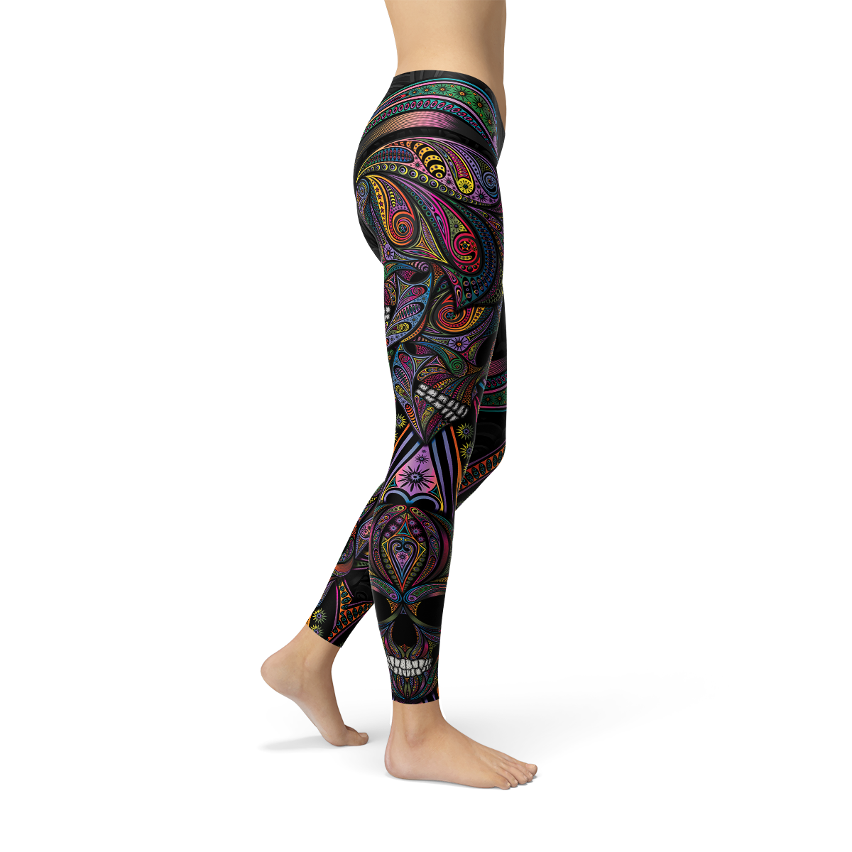 Womens Sugar Skull Leggings - Stylemz