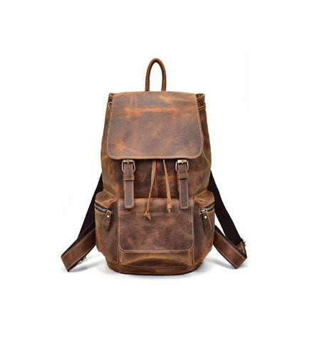 Buffalo Leather Backpack Handmade Unisex Travel Outdoor Bag