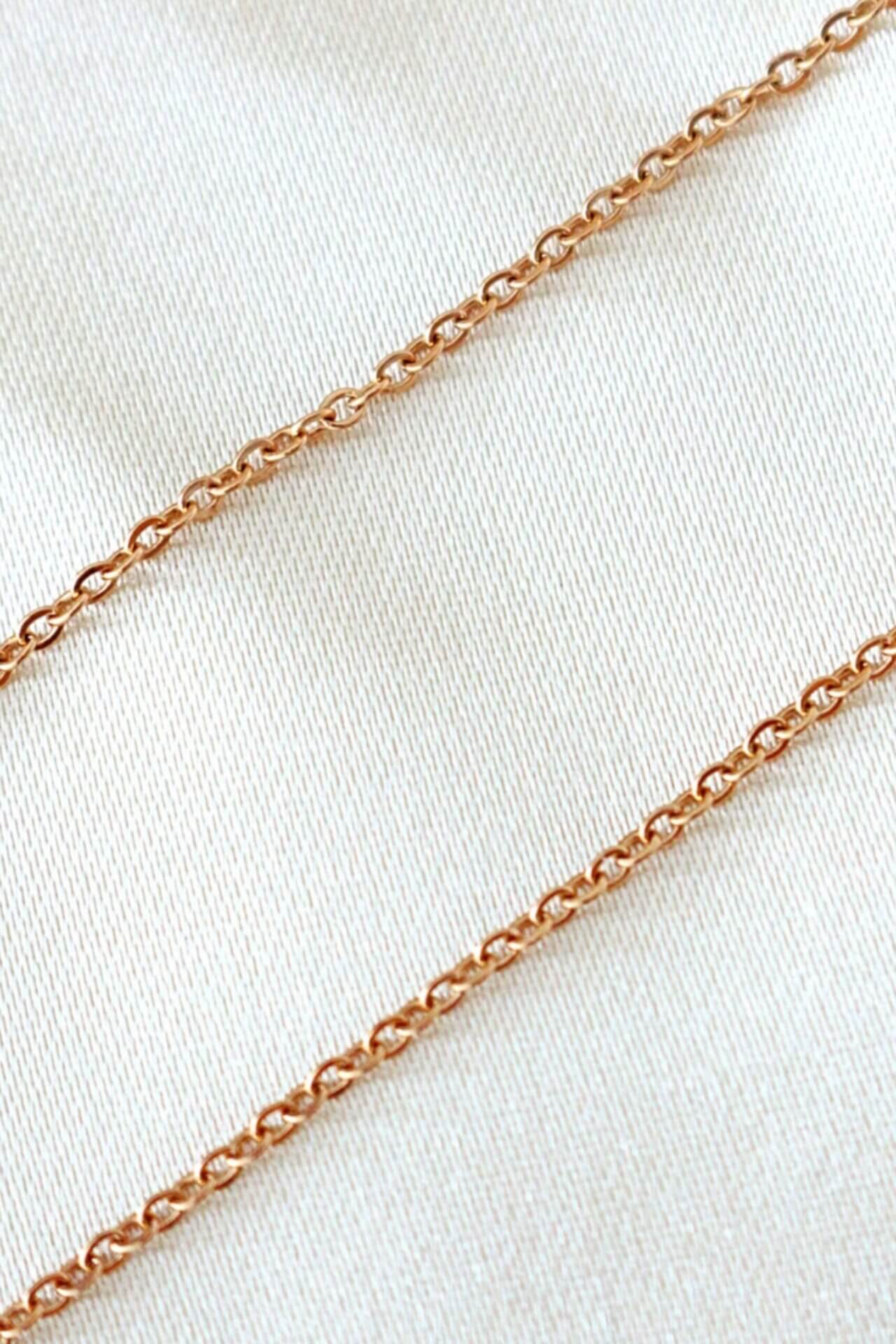 Dainty 18 Karats Rose Gold Filled Necklace with CZ Charm