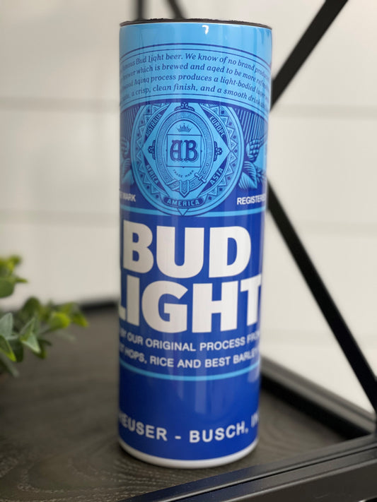 Bud Light 20oz Skinny Tumbler - Stylemz