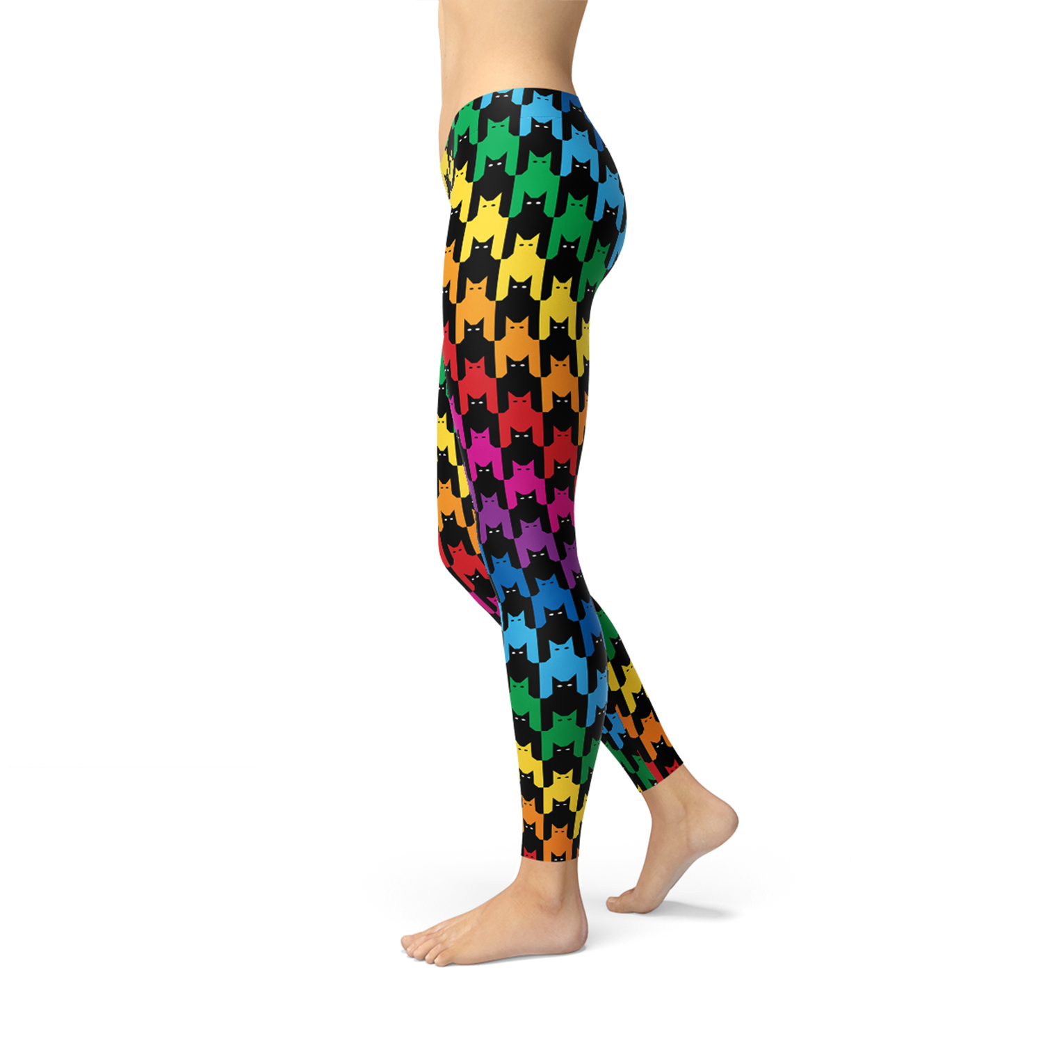 Womens Cat Houndstooth Leggings - Stylemz