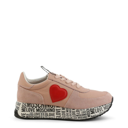 Pink Heart Sneakers with Platform Heel for Ultimate Comfort