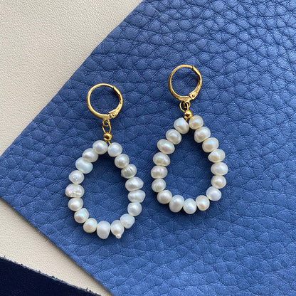 Elegant Freshwater Pearl Drop Earrings - Various Styles