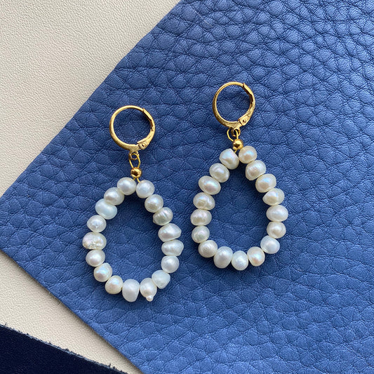 Elegant Freshwater Pearl Drop Earrings - Various Styles