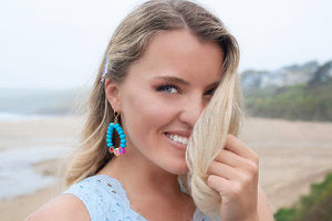 Juicy Fruit Earrings - Blue / Pink with Tropical Vibes