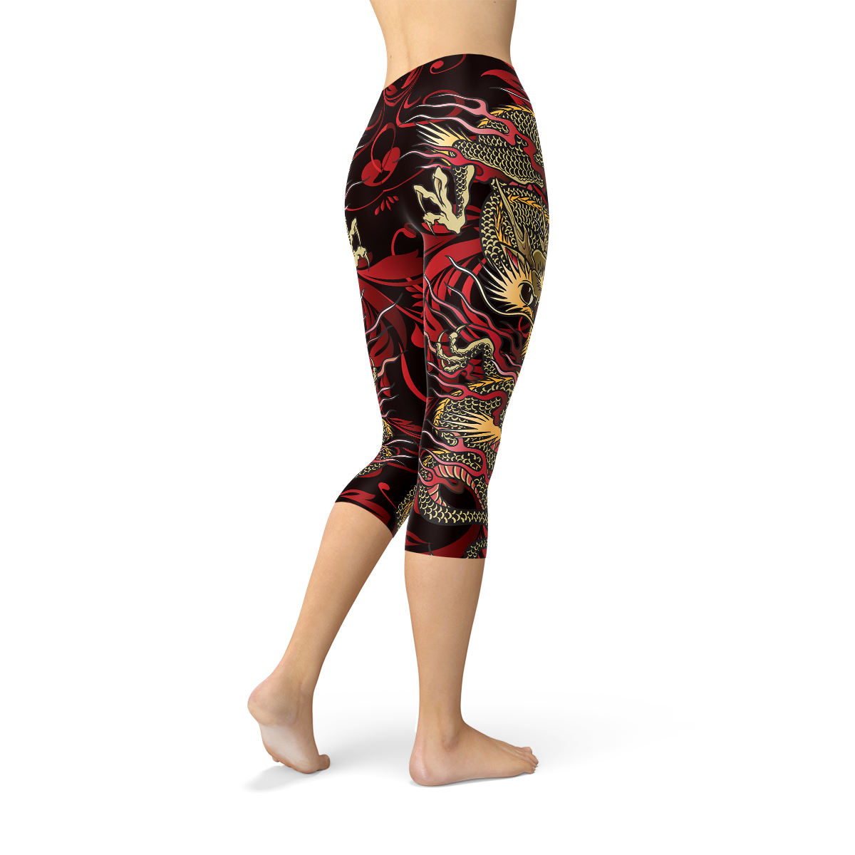 Womens Dragon Capri Leggings - Stylemz