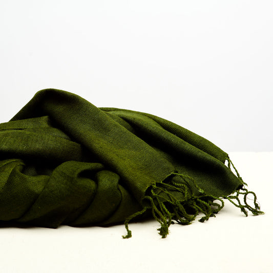 Timeless Silk - Elegant Green Eri Silk Stole for All Seasons