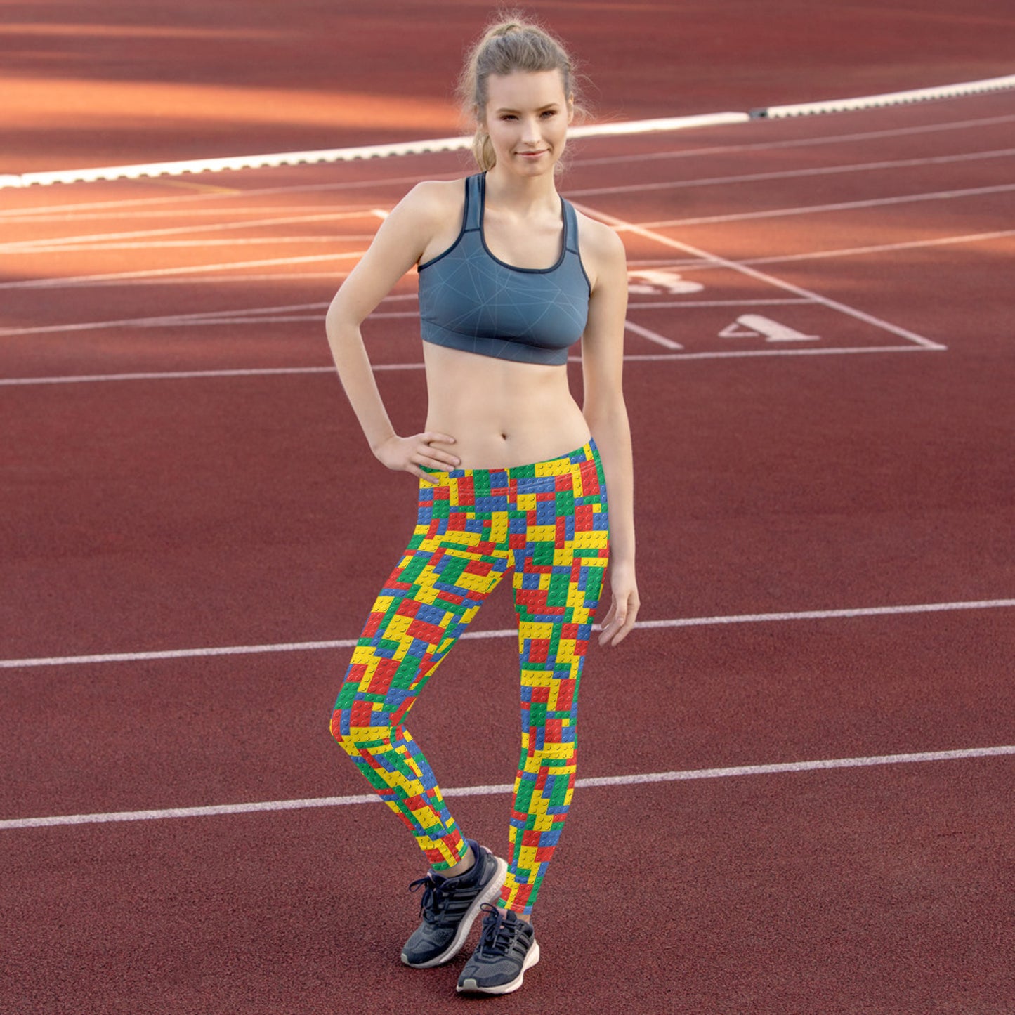 Womens Colorful Building Blocks Leggings - Stylemz