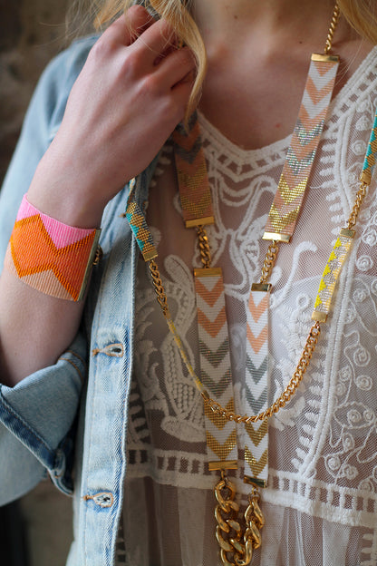 Pamplemousse XL Cuff Bracelet in Vibrant Citrus Colors