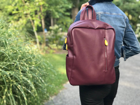 Lenox Vegan Leather Backpack With Adjustable Straps