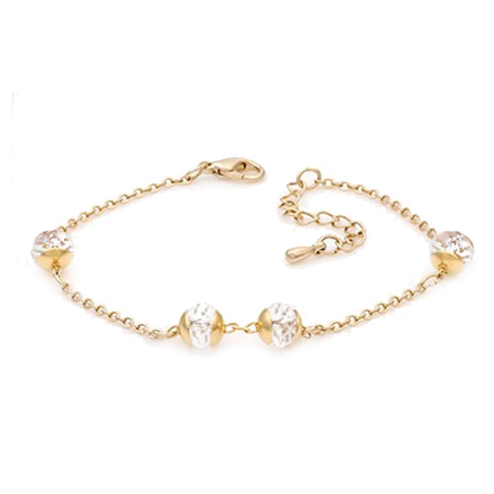 Madison 14K Gold Plated Chain Bracelet with Crystals