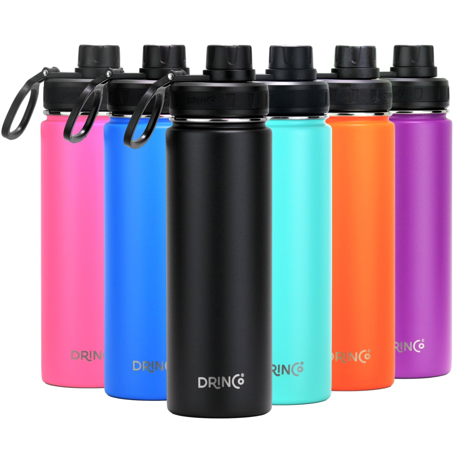 DRINCO® 22oz Stainless Steel Sport Water Bottle - Black - Stylemz