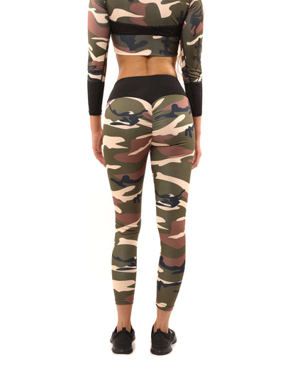 Virginia Camouflage Leggings - Brown/Green - Stylemz