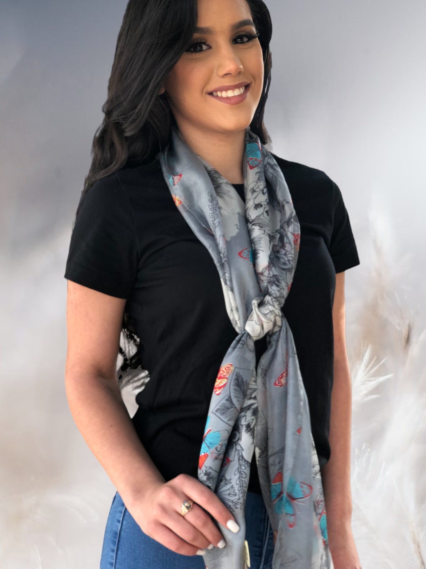 Grey Silk Scarf - Stylemz