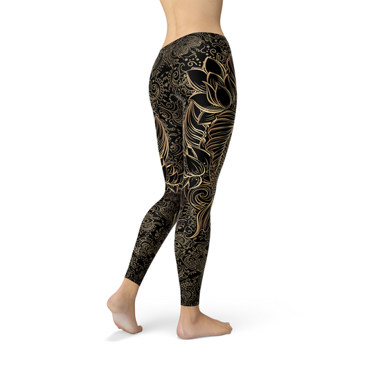 Womens Koi Fish Black Leggings - Stylemz