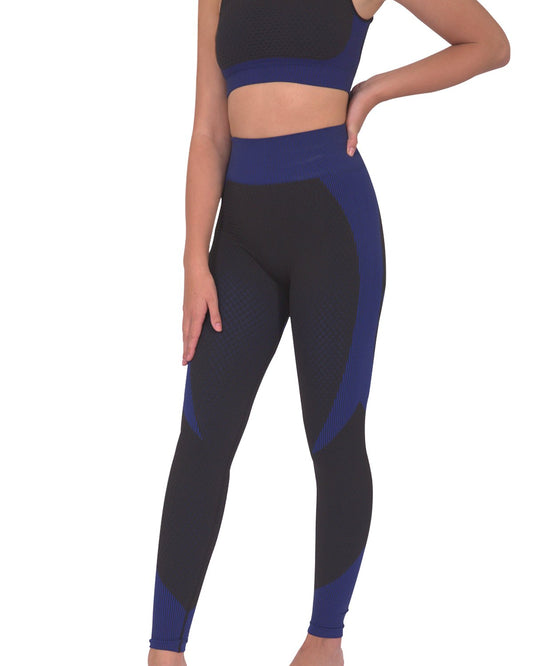 Trois Seamless Leggings - Stylish Black and Navy Design