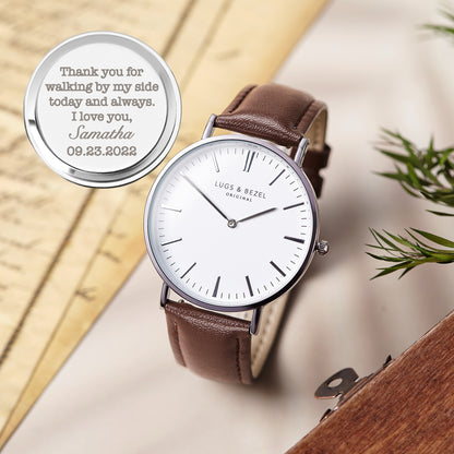 Personalized Mens Watch, Engraved Gift for Boyfriend