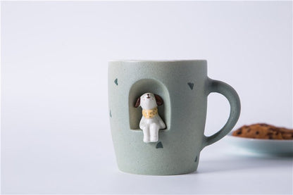 Creative Handmade Cute Dog Ceramic Mug - Stylemz