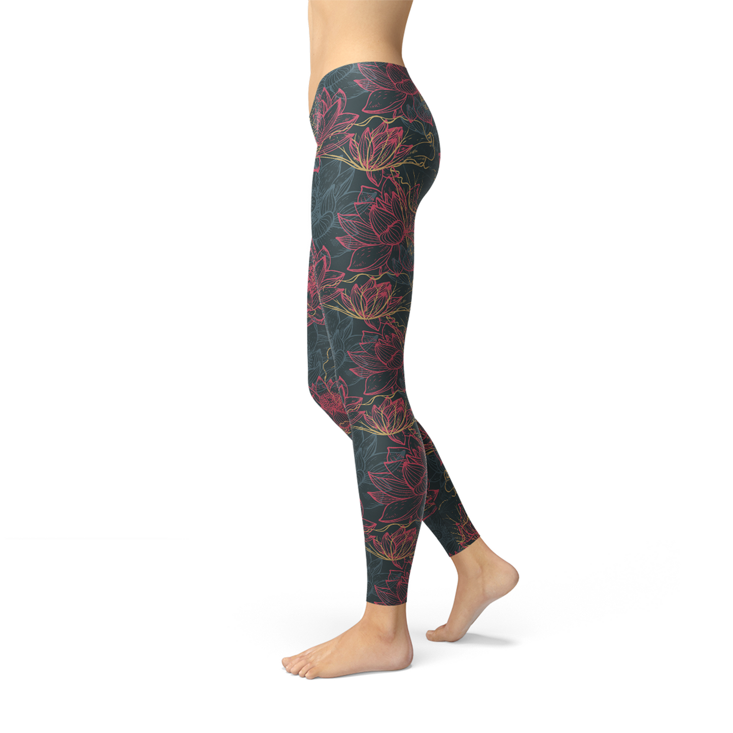 Womens Floral Lotus Leggings for Active Lifestyle Comfort