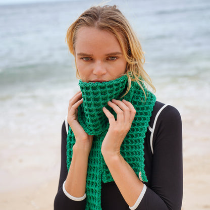 WAFFLE Crochet Scarf in Green - Stylemz