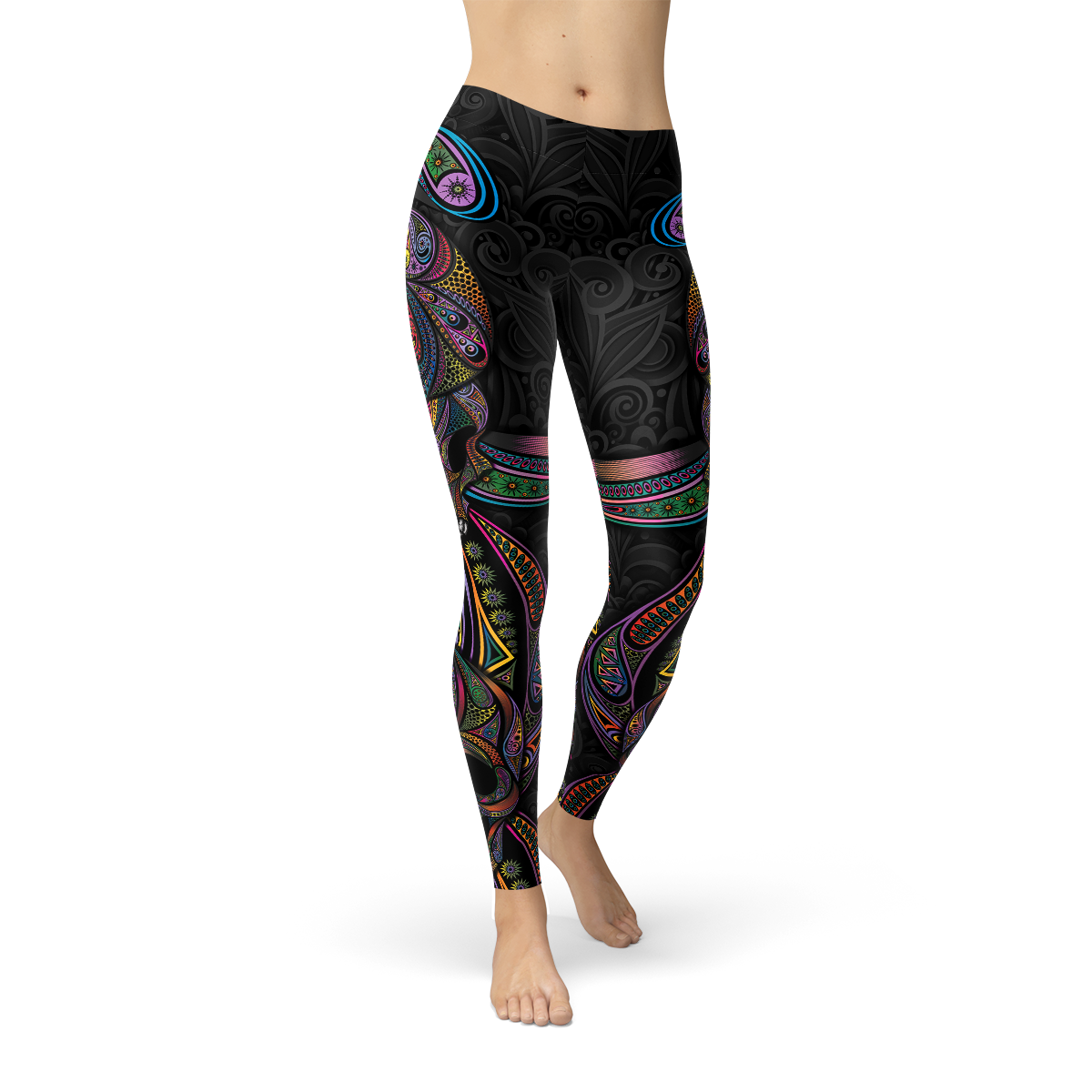 Womens Sugar Skull Leggings - Stylemz