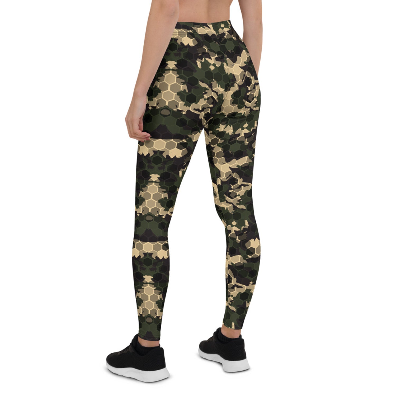 Womens Army Camo Leggings with Honeycombs - Stylemz