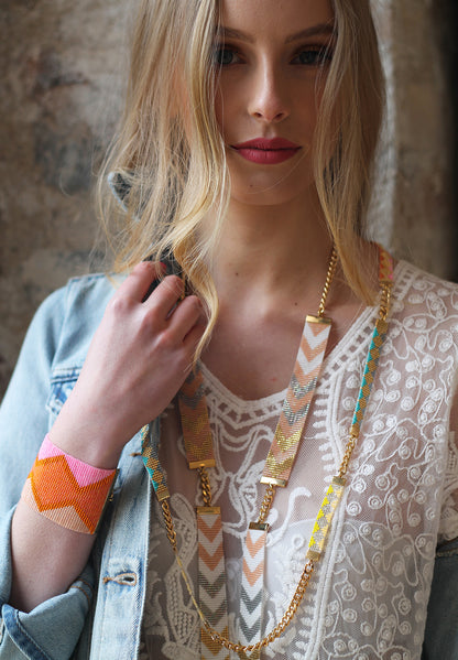 Pamplemousse XL Cuff Bracelet in Vibrant Citrus Colors