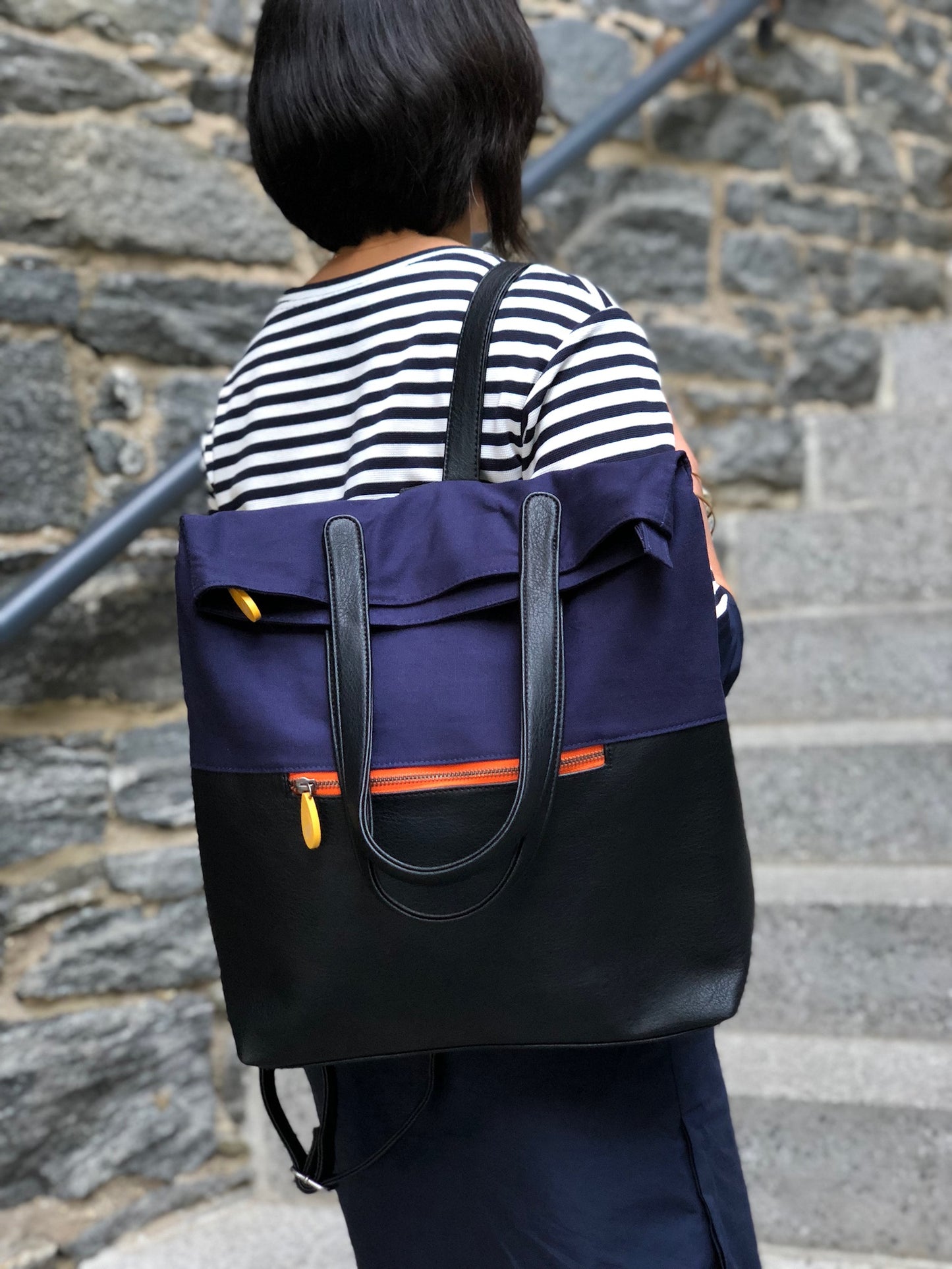 Greenpoint Backpack Purse - Slate/Maple Eco-Friendly Design