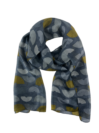 Gray and Gold Silk Scarf - Stylemz