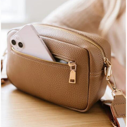 Crossbody Bag for Women Genuine Leather Wide Strap Shoulder Bag - Stylemz