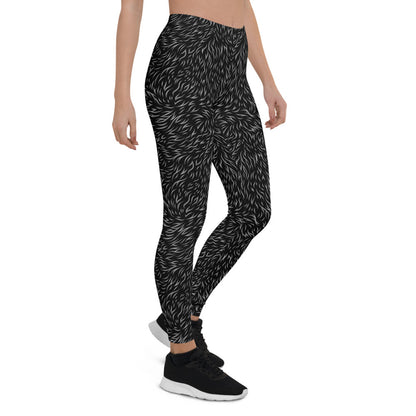 Black Bear Fur Leggings for Women - Stylish Activewear