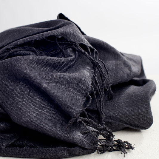 Timeless Silk - Dark Grey Eri Silk Stole for All Seasons