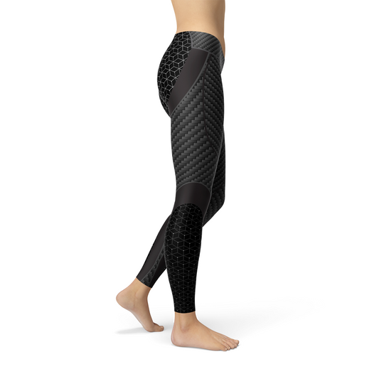 Womens Carbon Fiber Sports Leggings - Stylemz