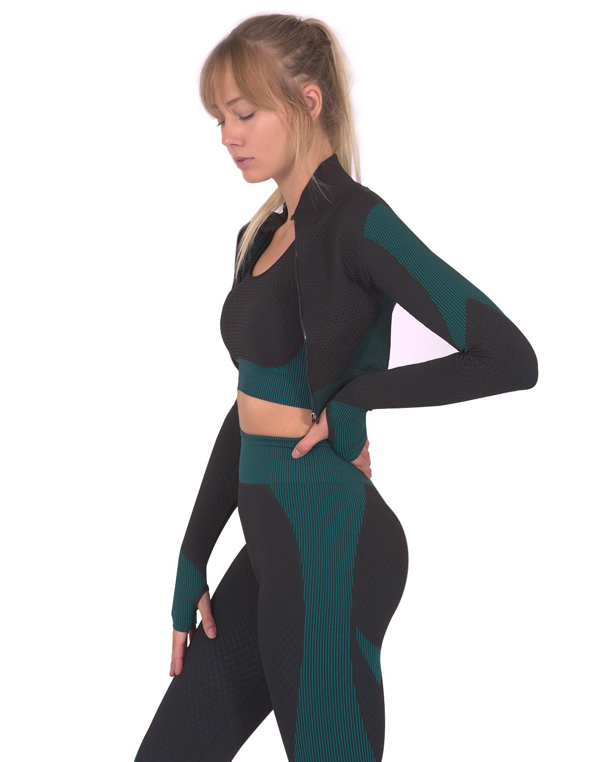 Trois Seamless Sports Jacket - Black With Blue Chic Design