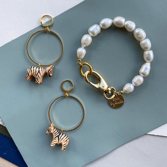 Safari Hoop Earrings with Animal Charms and Gold Hoops