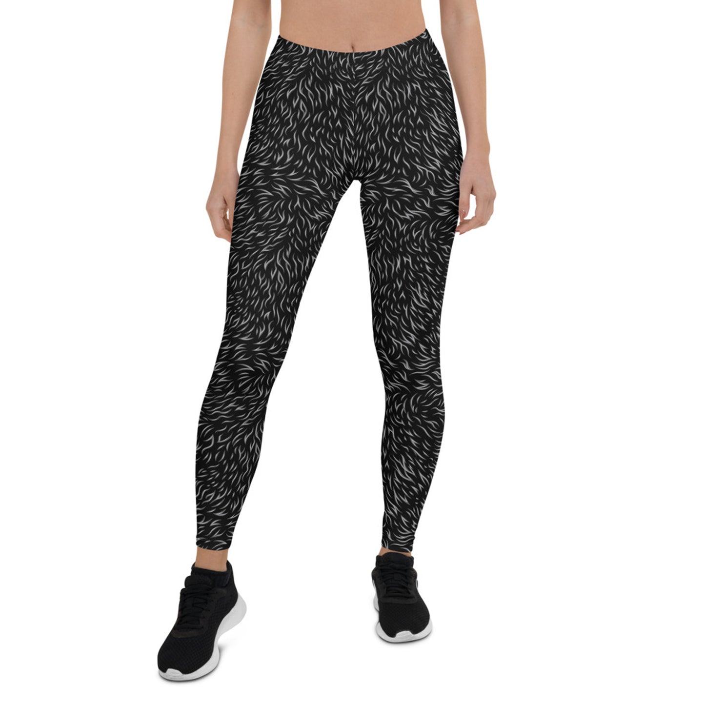 Black Bear Fur Leggings for Women - Stylish Activewear