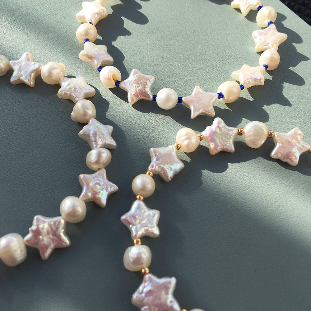 Pearl Stars Bracelet with Shimmering Freshwater Pearls