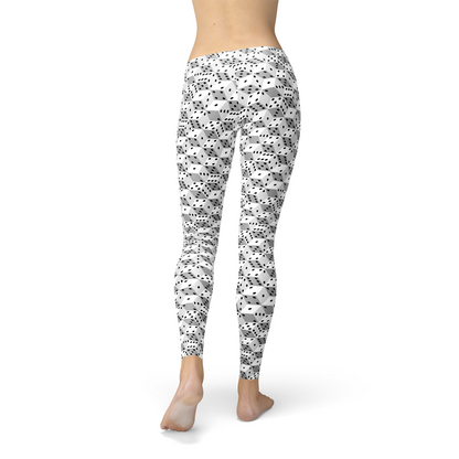 Womens Black and White Dice Leggings - Stylemz