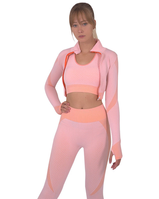 Trois Seamless Sports Jacket - Pink for Stylish Workouts