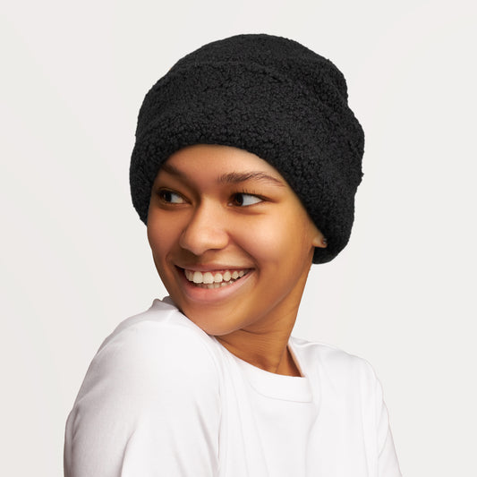 Cozy Adjustable Sherpa Beanie with UV Protection