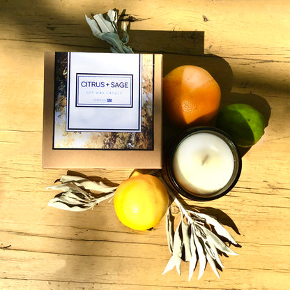 Citrus + Sage Soy Wax Candle - Stylemz