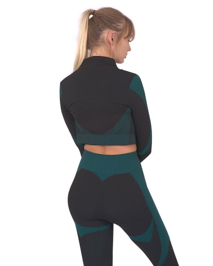 Trois Seamless Sports Jacket - Black With Blue Chic Design