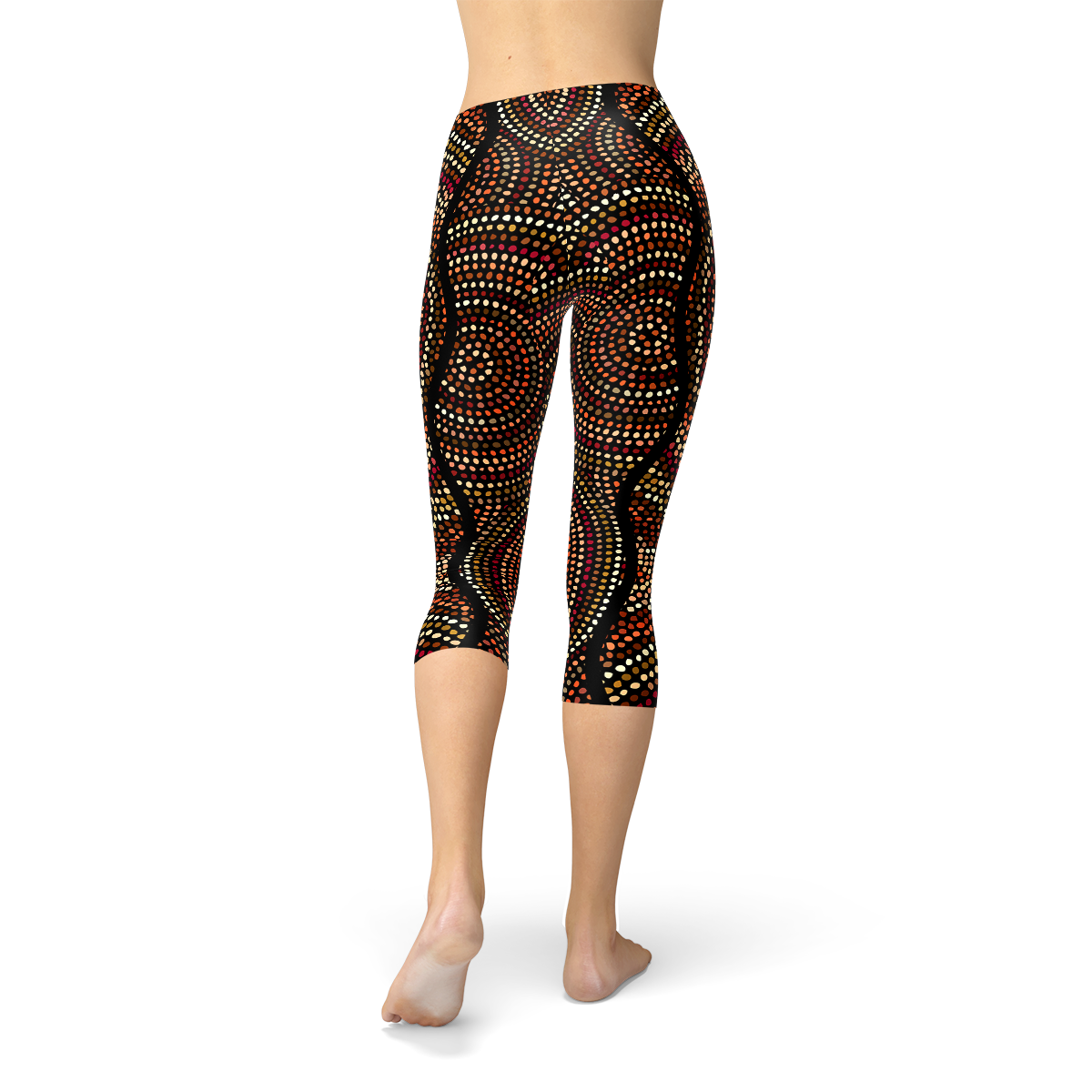 Womens Polka Dots Aboriginal Artwork Capri V2 Leggings