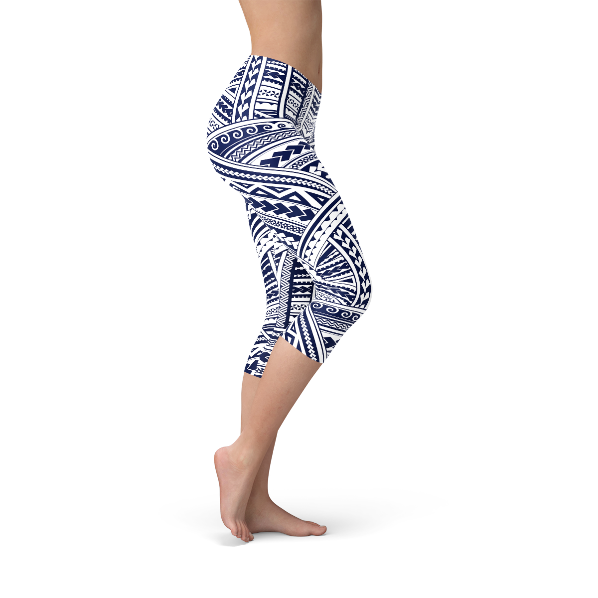 Polynesian Maori Tattoo Capri Leggings - Stylemz