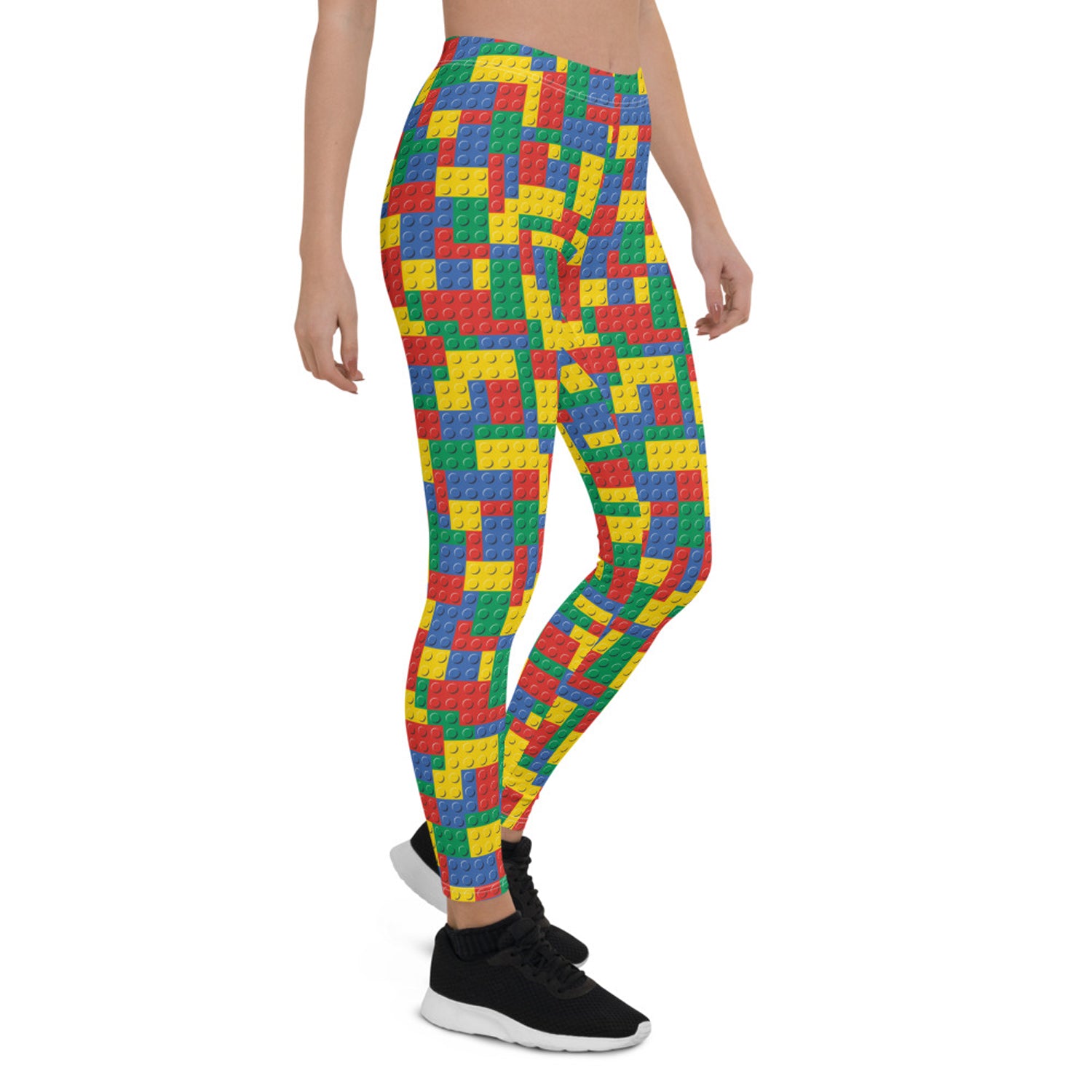 Womens Colorful Building Blocks Leggings - Stylemz