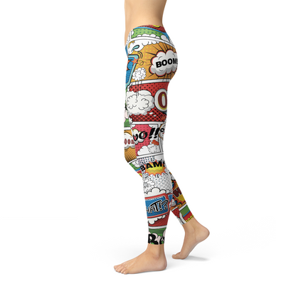 Womens Comic Book Leggings - Stylemz