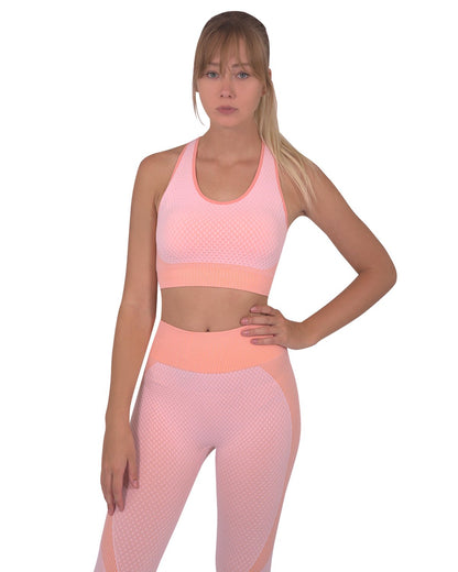 Trois Seamless Sports Bra - Pink with Chic Design