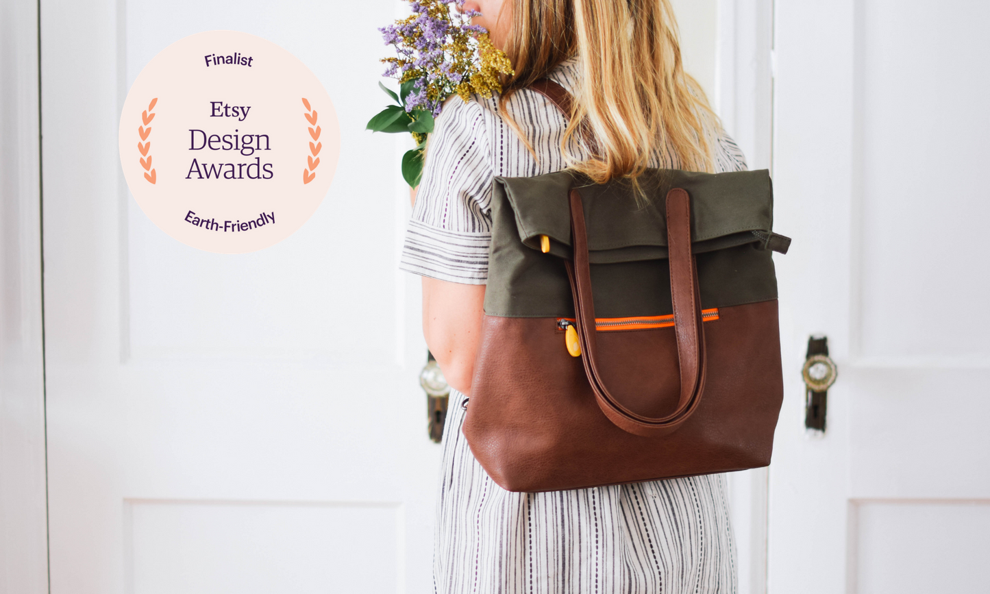 Greenpoint Backpack Purse - Slate/Maple Eco-Friendly Design