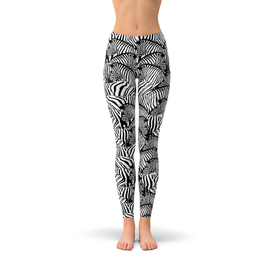 Womens Zebra Stripes Leggings - Stylemz